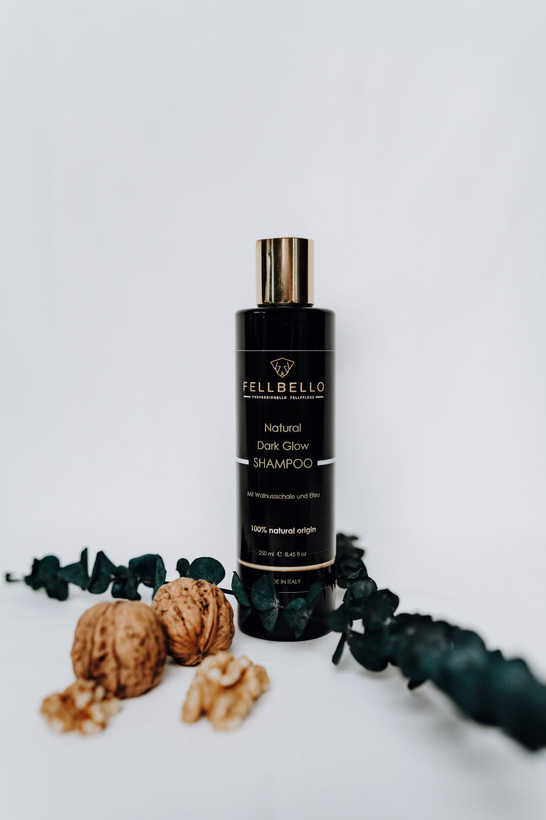 FELLBELLO Natural Dark Glow Shampoo – Pflege für dunkles und braunes Fell | 250 ml | Salonqualität für Zuhause